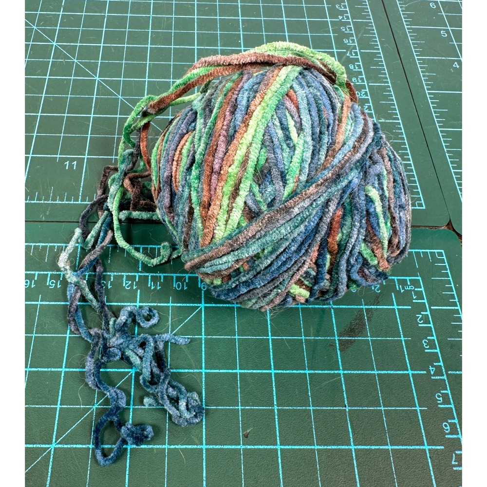 Lana Grossa Telaio Yarn 74g Bulky Ribbon Ladder Wool Blend Variegated Blue Green